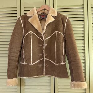 Vintage LEI Suede Leather and Faux Shearling Jacket